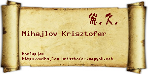 Mihajlov Krisztofer névjegykártya